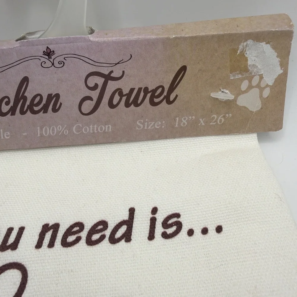 Jack Russell Terrier Dog Kitchen Towel All You Need‎ Is Love 100% Cotton